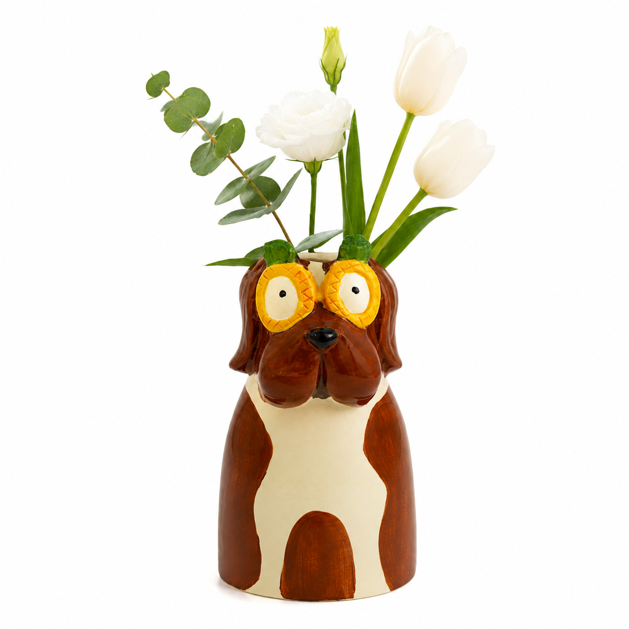 Cute Animal Ceramic Vase for Flowers, Decorative Home Planter