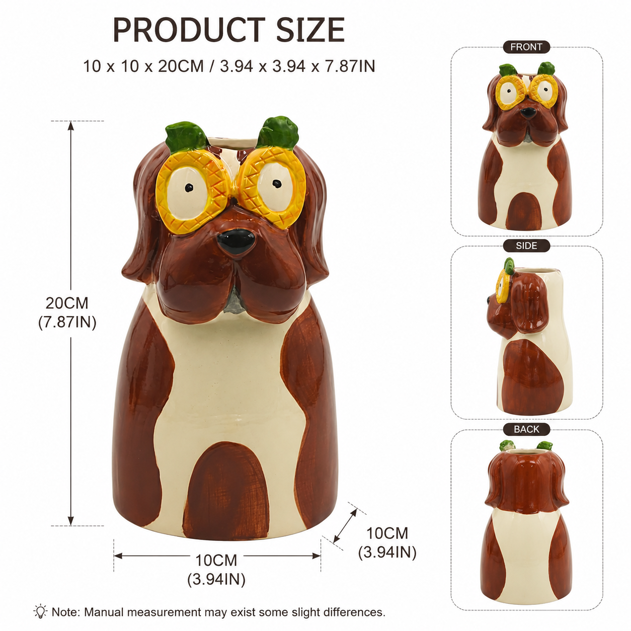 Cute Animal Ceramic Vase for Flowers, Decorative Home Planter