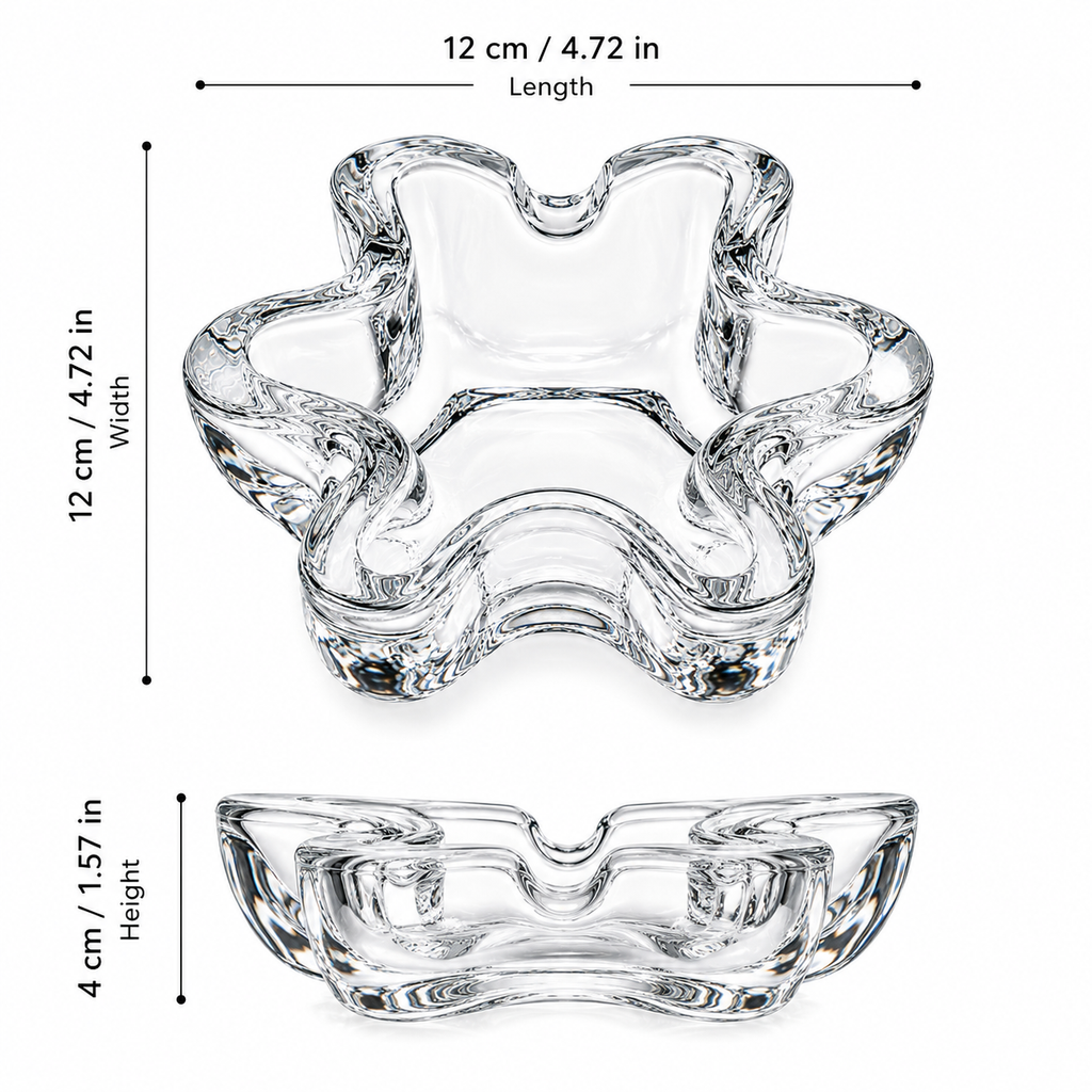 Crystal Glass Ashtray, Decorative Tabletop Ashtray