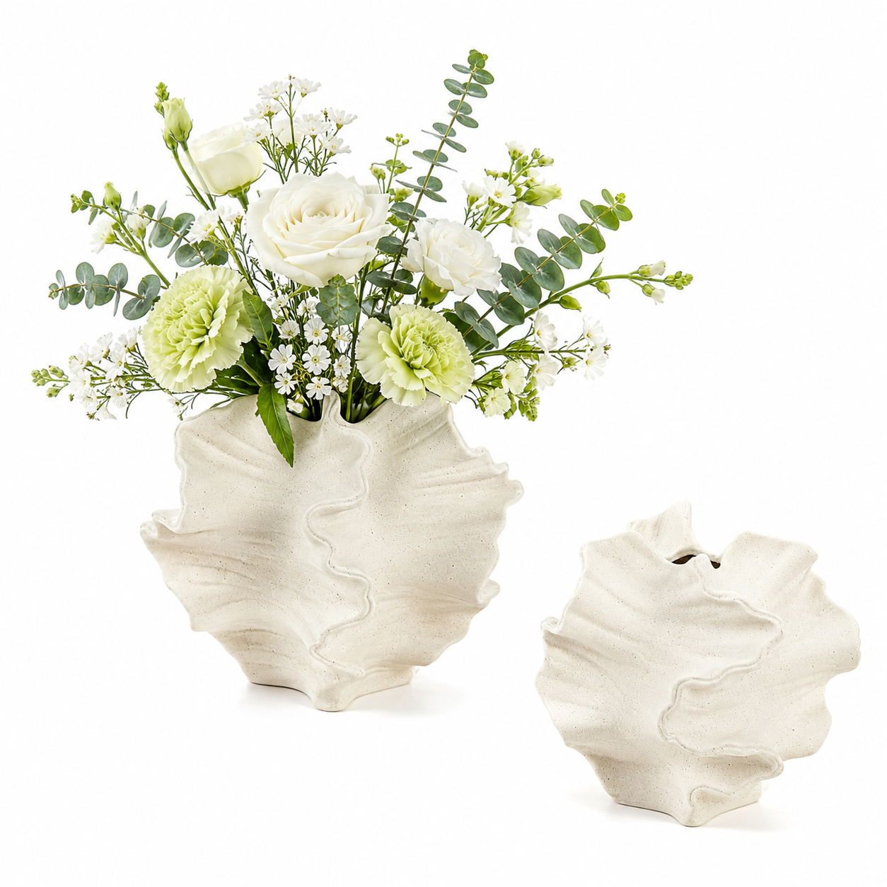 Ruffle Design Flower Vase Set
