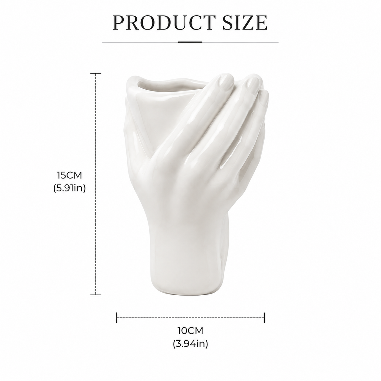 Hand Shaped Ceramic Wall Vase